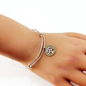 Sterling Silver Tree of Life Charm Bangle Bracelet